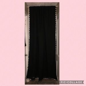 NWT Urban Outfitters Blackout Pom Pom Curtain 2pc